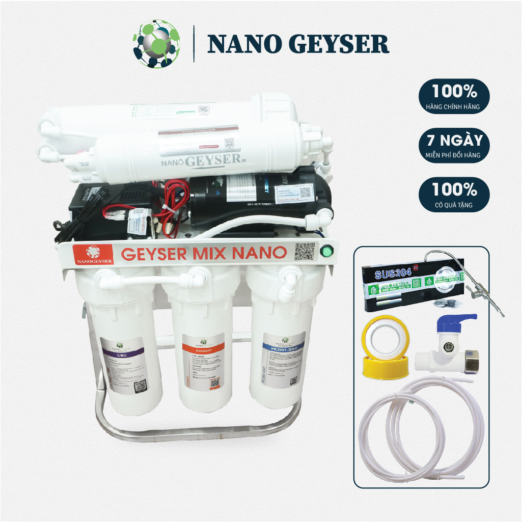 Máy lọc nước Nano Geyser Mix Nano chỉnh mức độ TDS theo mong muốn, phù hợp với tất cả nguồn nước