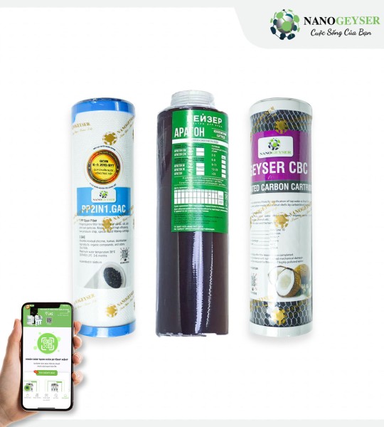 Bộ 3 lõi máy lọc nước Geyser Ecotar 2