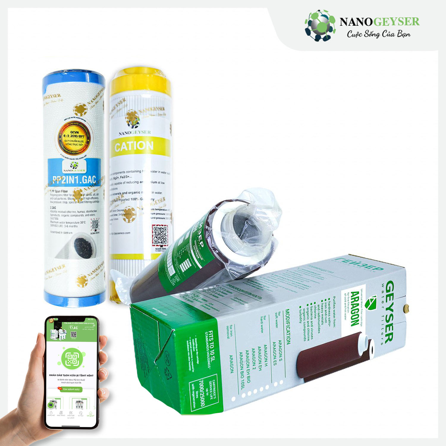 Combo lõi 123 Nano Geyser Cation - Aragon - PP.2IN1.GAC