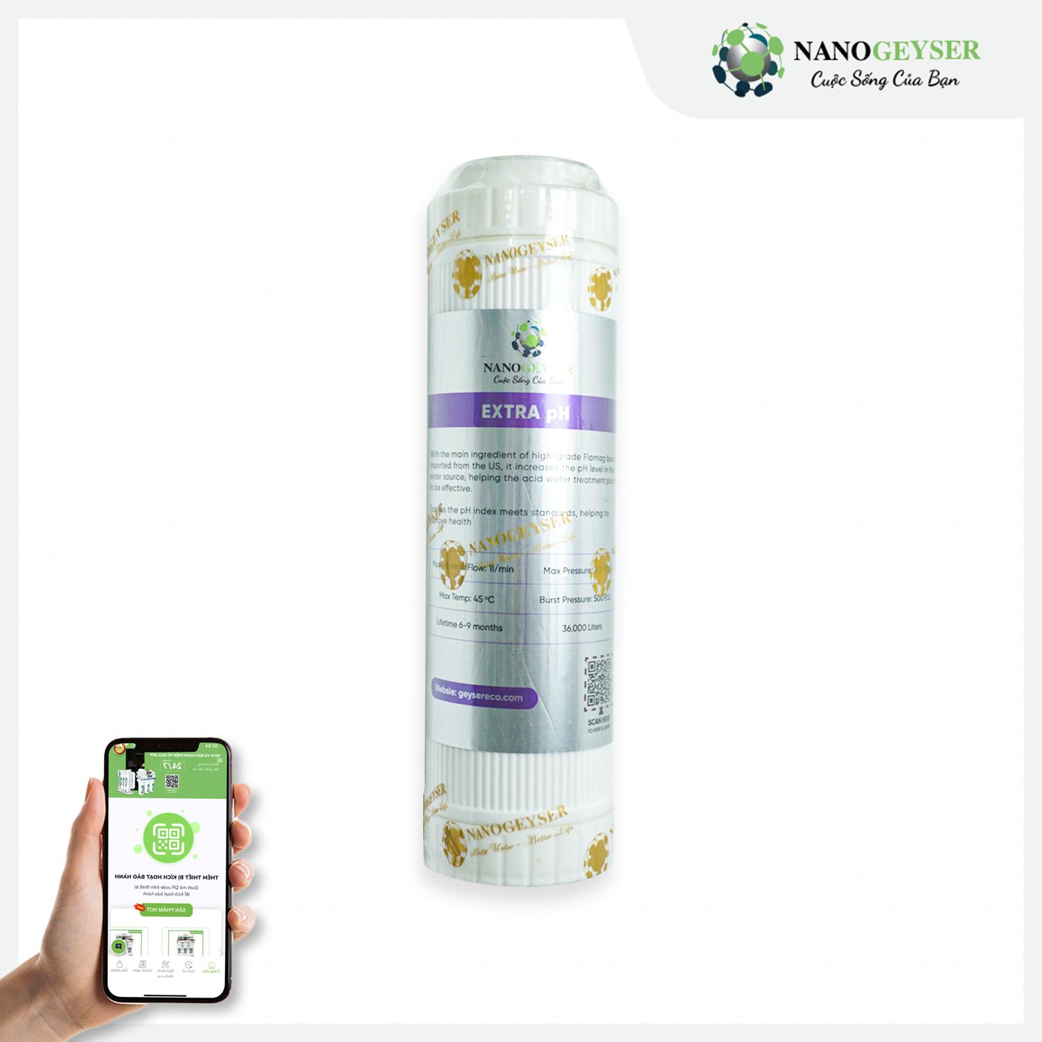 Lõi Extra pH Nano Geyser